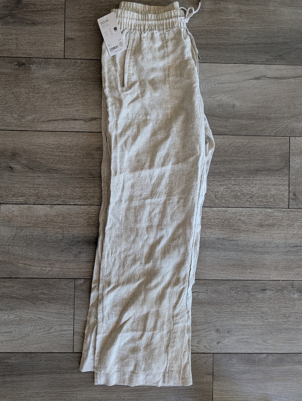 LT Athleta Retreat Wide Leg Linen Pant, Large Tall